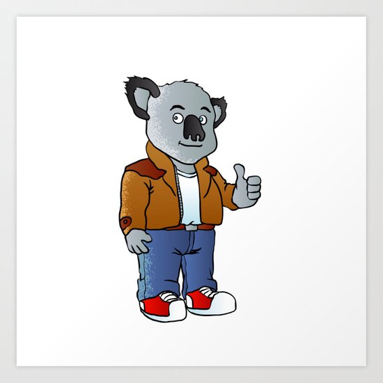 550x550 Funny Koala Cartoon Art Print