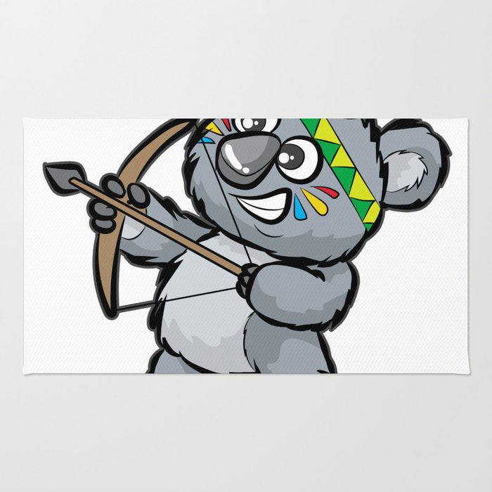 700x700 Cute Indian Koala Bear Bow And Arrow Cartoon Gift Rug