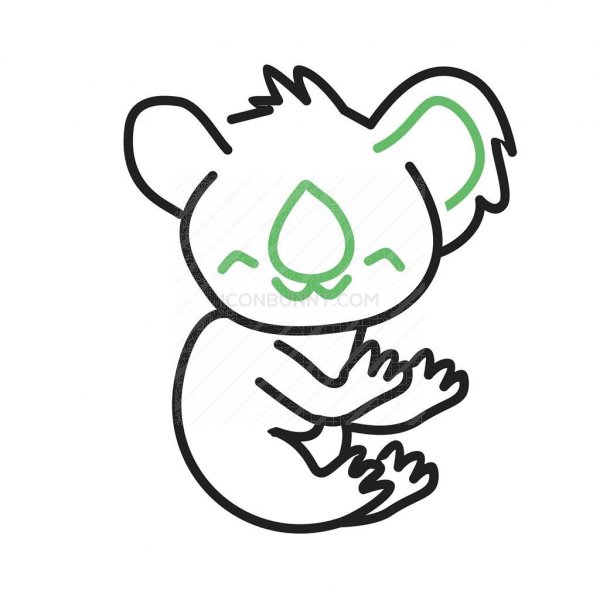 600x600 Koala Line Green Black Icon
