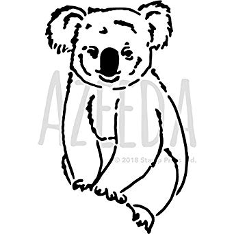 342x342 'koala Bear' Wall Stencil Template