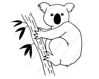340x270 Koala Line Art Etsy