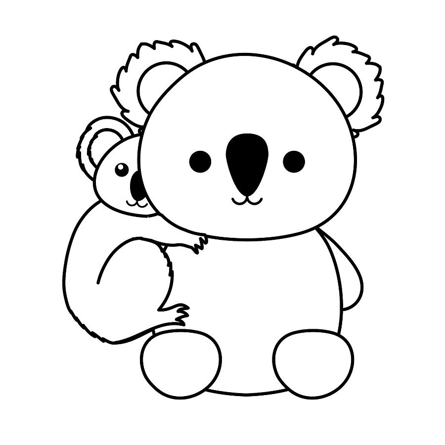 Koala Line Drawing | Free download on ClipArtMag