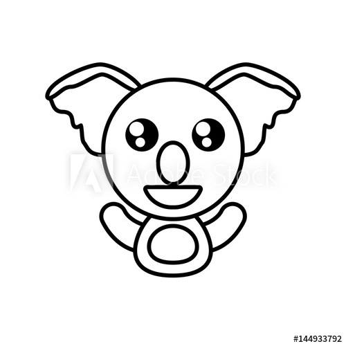 500x500 Koala Animal Toy Outline Vector Illustration