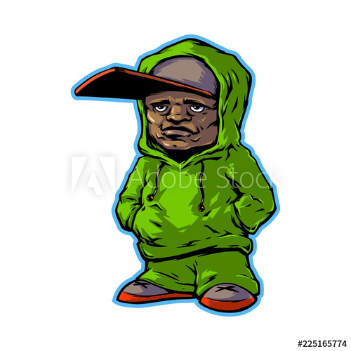 500x500 Urban Man Sport Style Vector Illustration