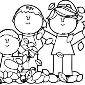 291x291 Children Playing Coloring Page