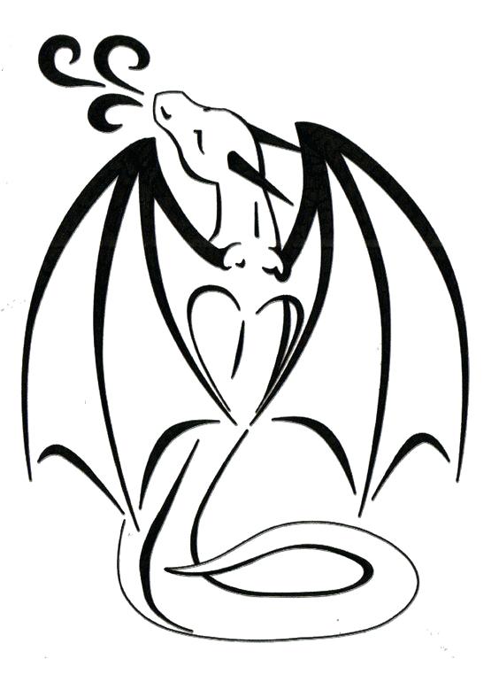 564x770 Dragon Outline How To Draw Dragons Step