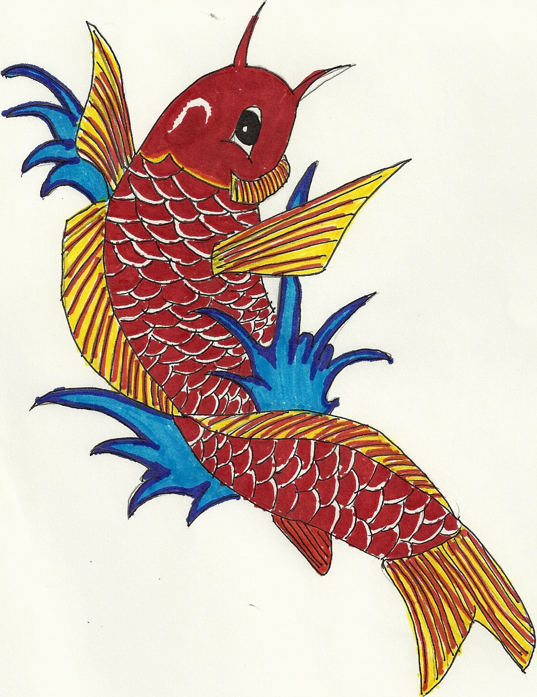 Koi Dragon Drawing | Free download on ClipArtMag