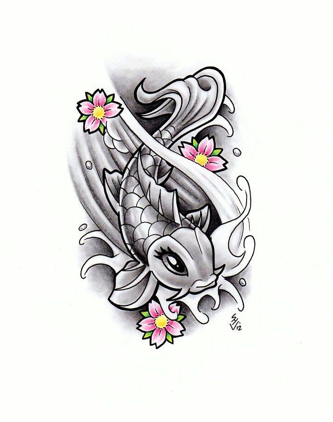682x863 girly fish tattoos koi fish drawings designs girly koi fish