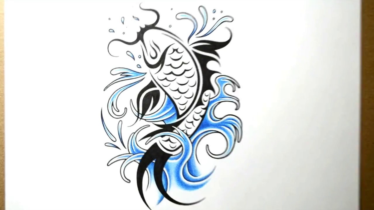 1280x720 How To Draw Beautiful Koi Fish Tattoo Designs Tutorial