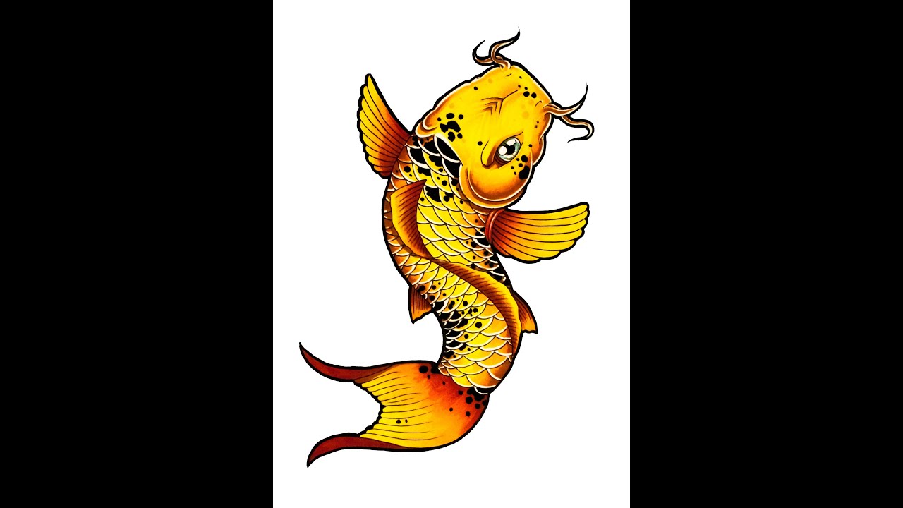 1280x720 How To Draw A Koi Fish Tattoo Style