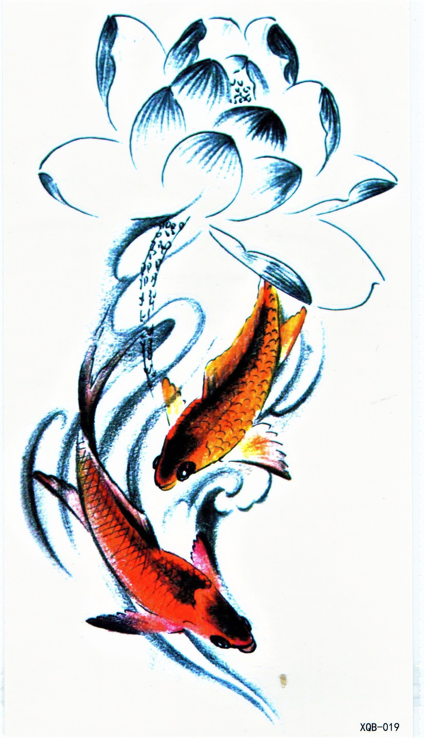 1398x2430 Fish Koi Carp Lily Animal Temporary Tattoo Fake Tattoo Etsy
