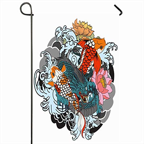 466x466 Ahawoso Outdoor Garden Flags Inch Red Carp