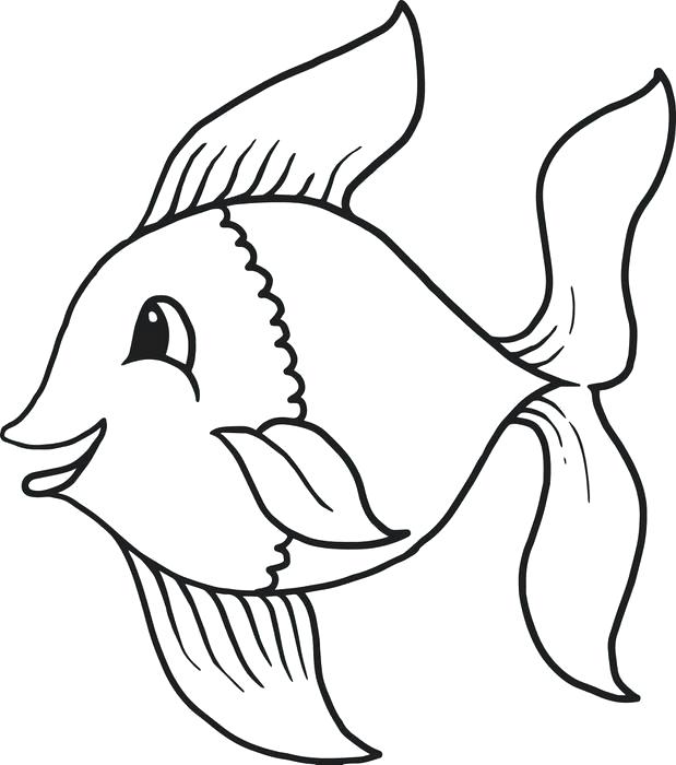 619x700 Cartoon Fish To Draw Simple Cartoon Fish Drawings