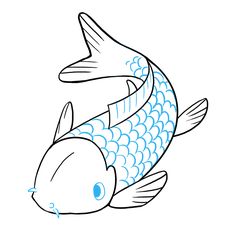 Koi Fish Drawing Step By Step