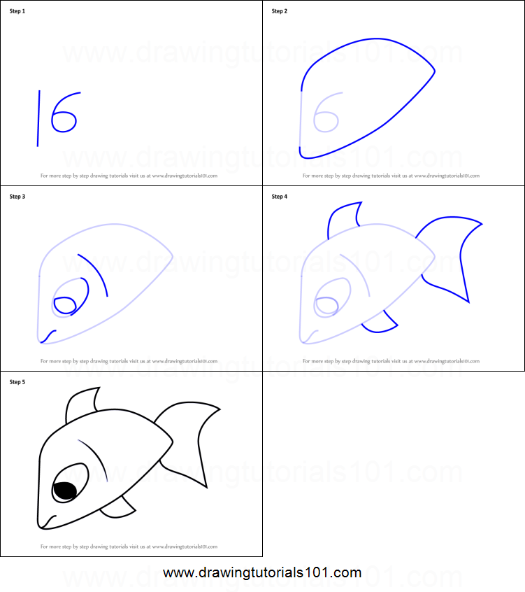 751x846 How To Draw A Fish Using Number Printable Step