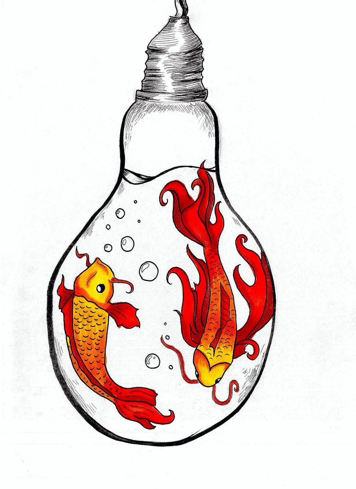 Koi Fish Drawing With Flowers | Free download on ClipArtMag