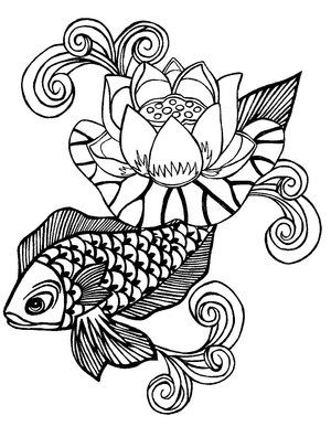 300x396 Koi Fish Tattoo Design Black Tattoo Design Tattoos Black