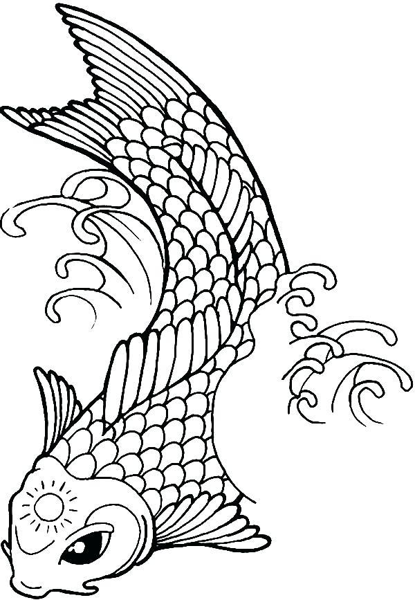 Koi Fish Line Drawing