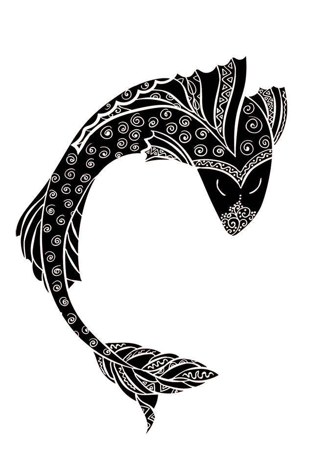 672x945 Colorful Koi Fish Drawings