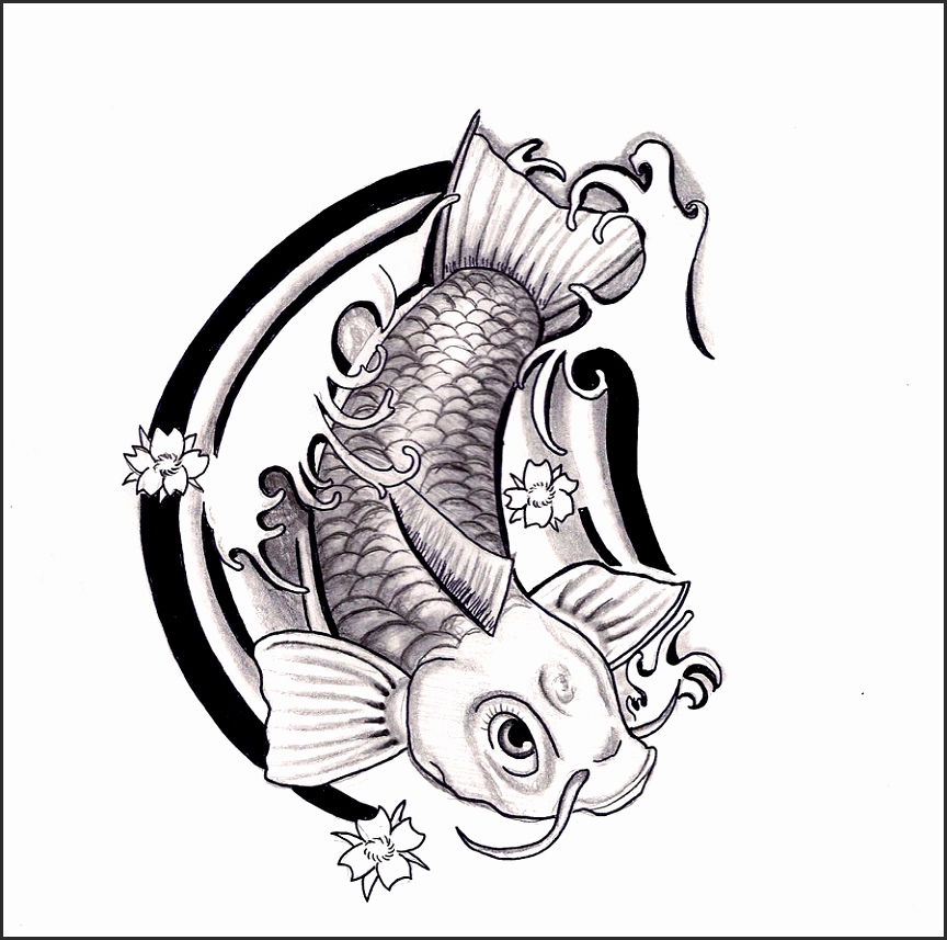 Koi Fish Tattoo Drawing