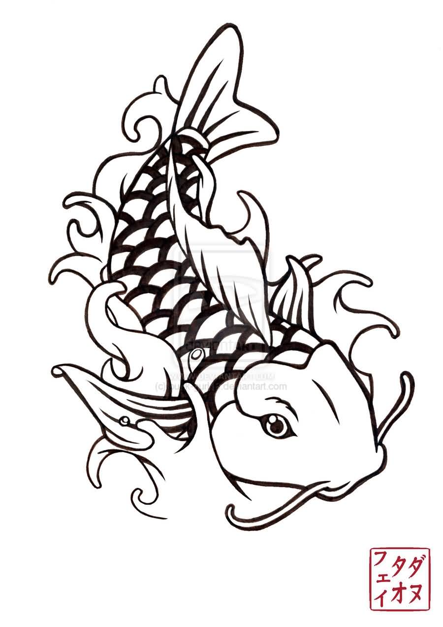 Koi Fish Tattoo Drawing | Free download on ClipArtMag