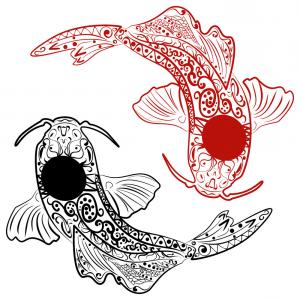 300x300 koi fish tattoo sketch vector geekchicpro