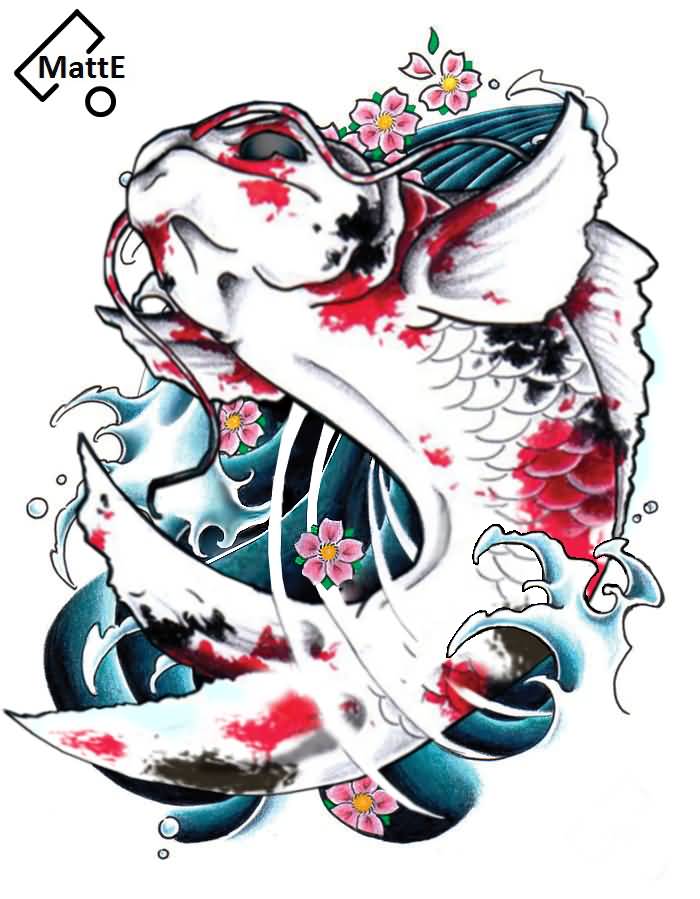 700x899 Artist Design A Beautiful Koi Fish Tattoo