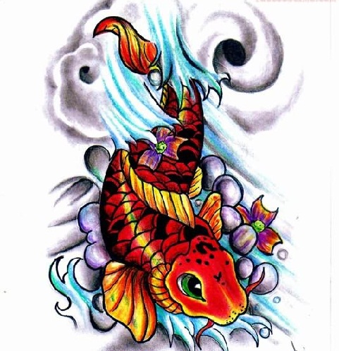 Koi Fish Tattoo Drawing Design