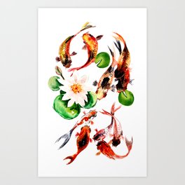 264x264 Koi Pond Art Prints