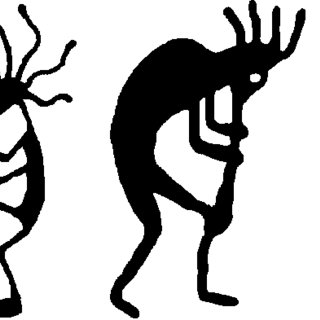 320x320 four contemporary commercial kokopelli images from left to right