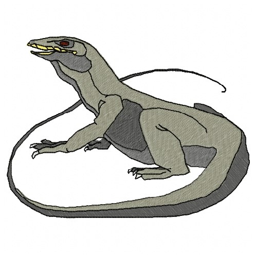 496x496 Komodo Dragon Embroidery Design Annthegran
