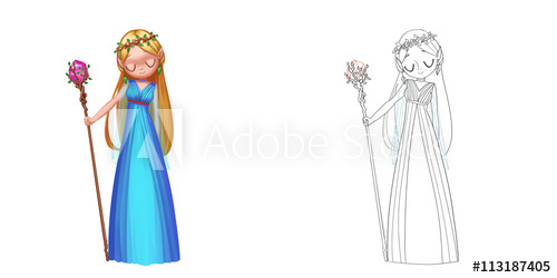 500x250 coloring book and princess girl character design set athena