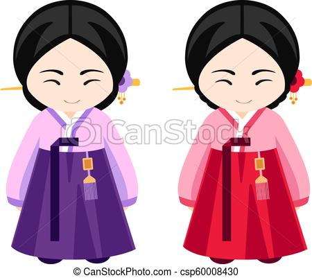 450x401 Korean Girls In Hanbok Women In Traditional Clothes, National