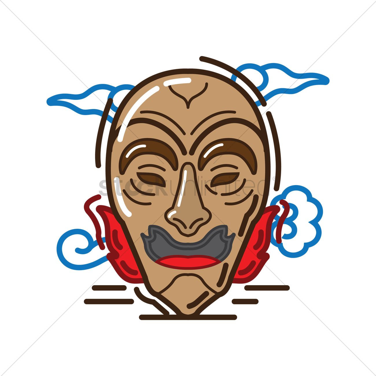 1300x1300 Korean Traditional Mask Design Vector Image