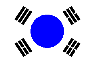 324x216 Korean Flag With Plain Blue Emblem