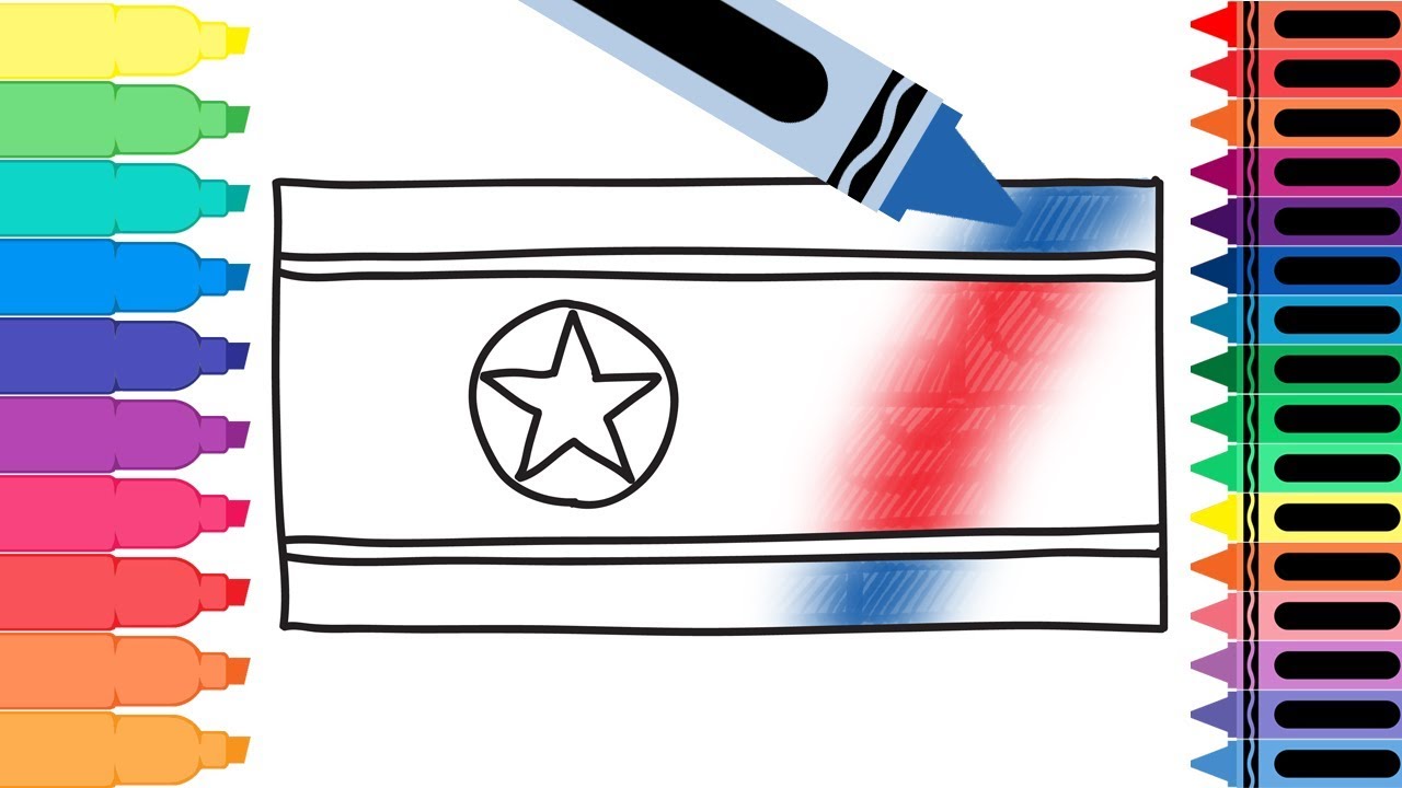 1280x720 Coloring Pages For Kids How To Draw North Korea Flag Drawing
