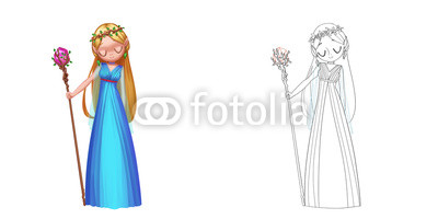 400x200 coloring book and princess girl character design set athena