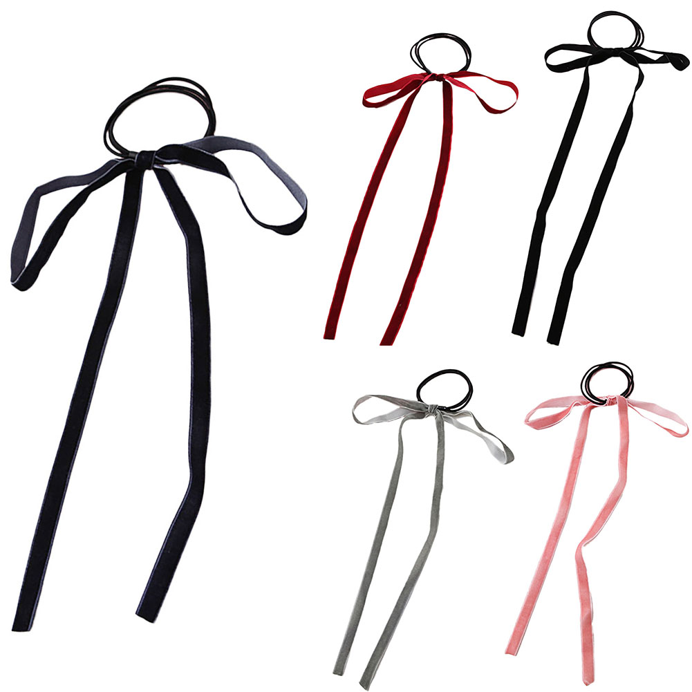 1001x1001 Korean Style Fashion Women Hair Bow Streamer Velvet Accessory