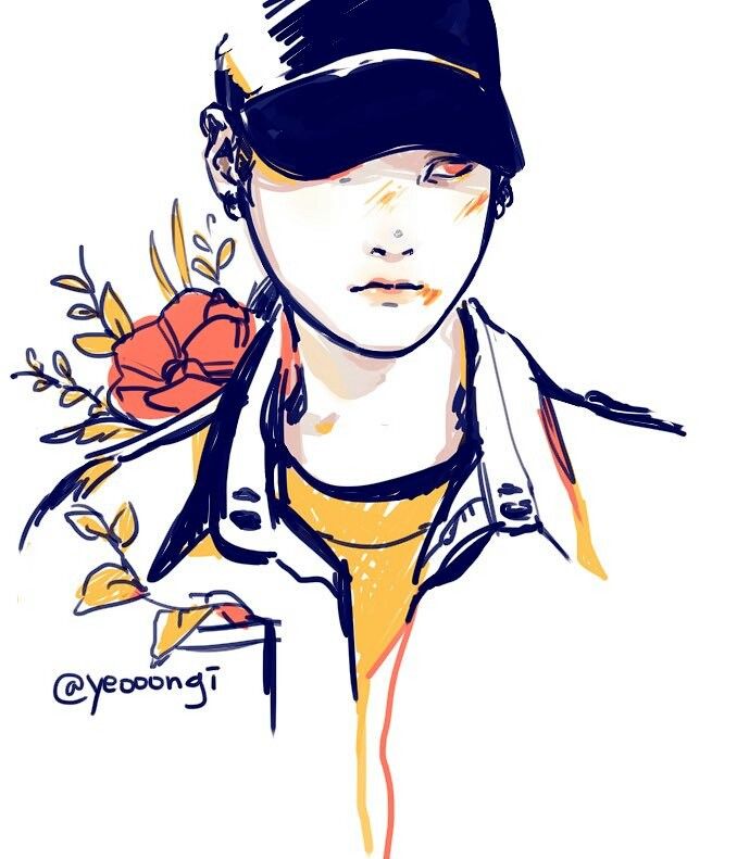 678x791 suga art in bts drawings, bts, bts fans