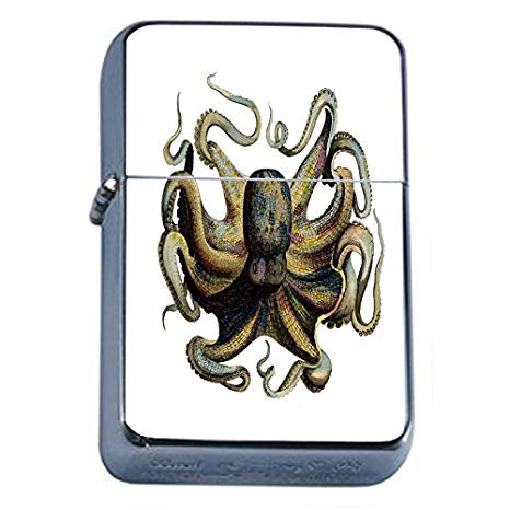 466x466 classic octopus kraken drawing flip top oil lighter
