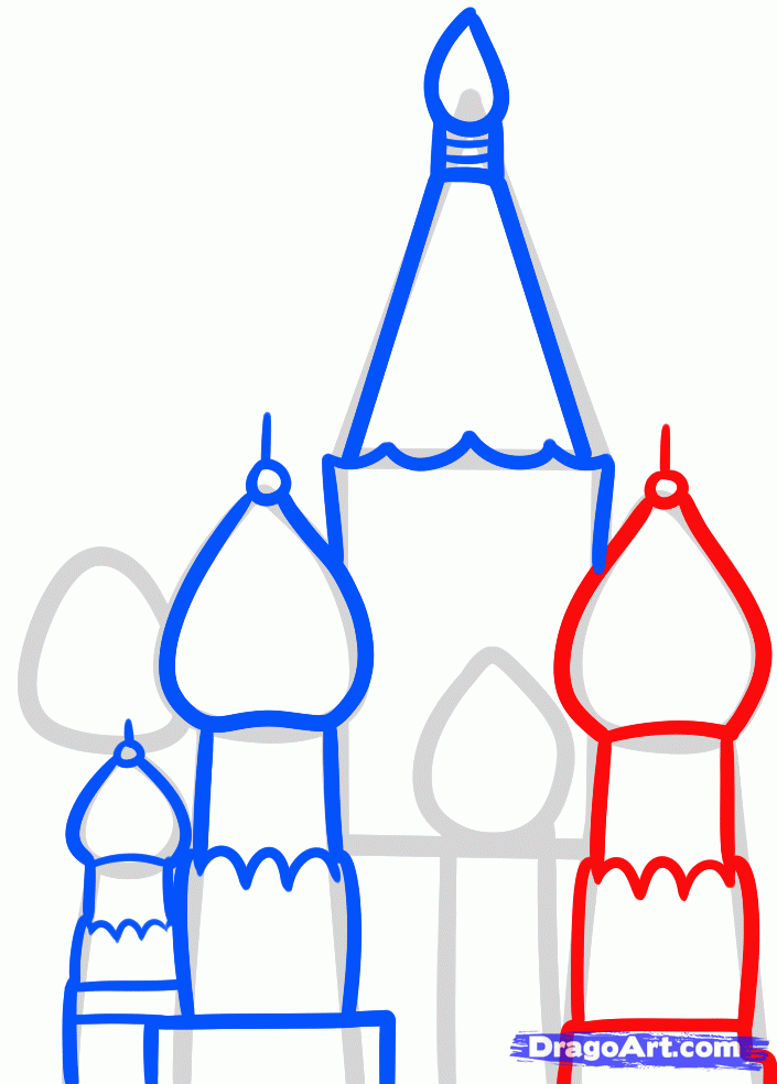 705x984 draw the kremlin, moscow kremlin, saint basil cathedral, step