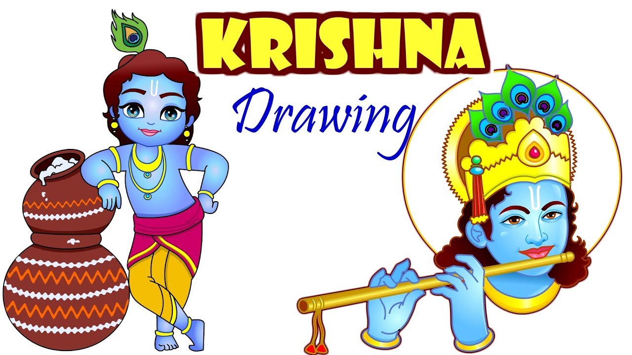 1280x720 How To Draw Lord Krishna Color Painting Learn Drawing Easy Step