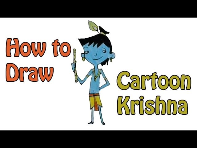 640x480 How To Draw Cartoon Krishna, Easy Step