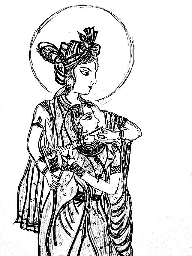 640x853 Krishna Drawing