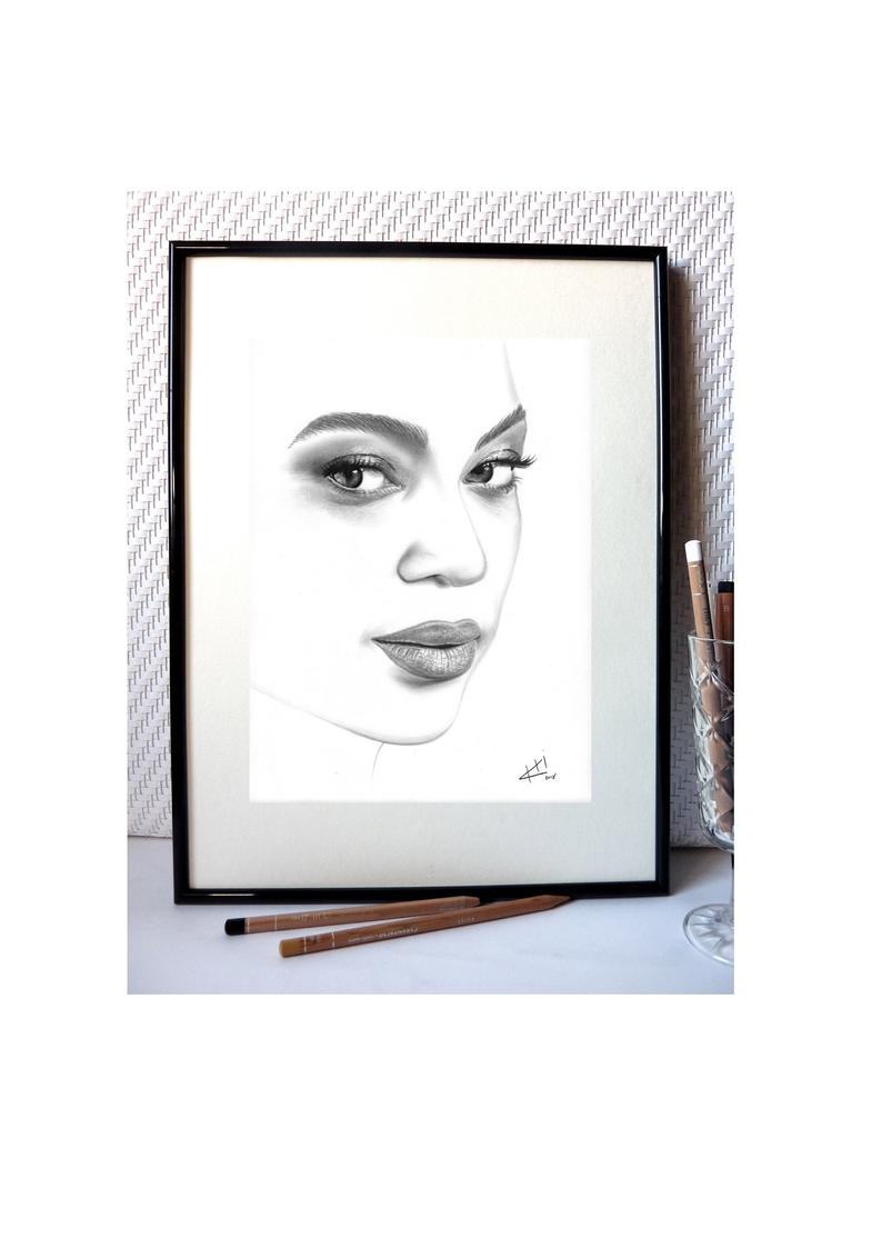794x1123 portrait minimaliste beyonce dessin en noir et etsy