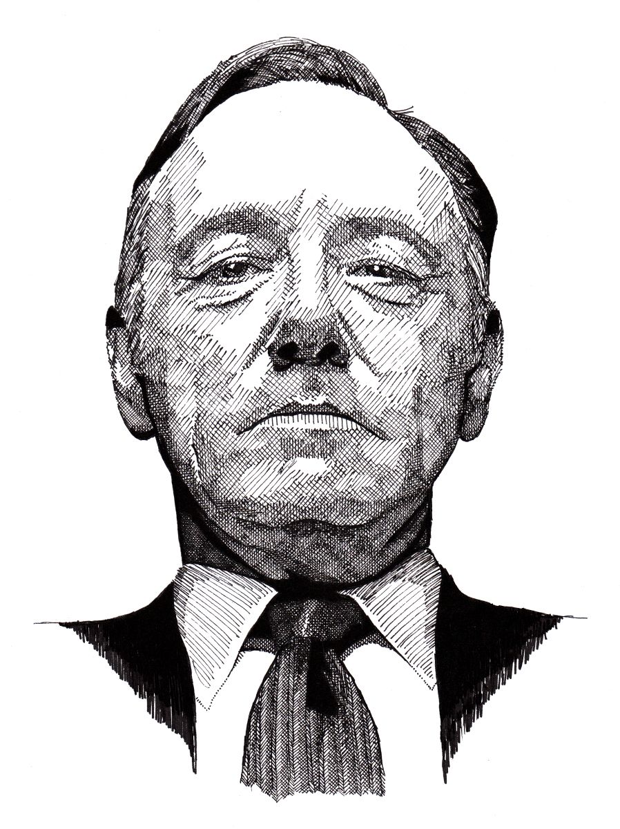 898x1200 drawing of kevin spacey as francis underwood in the netflix serie