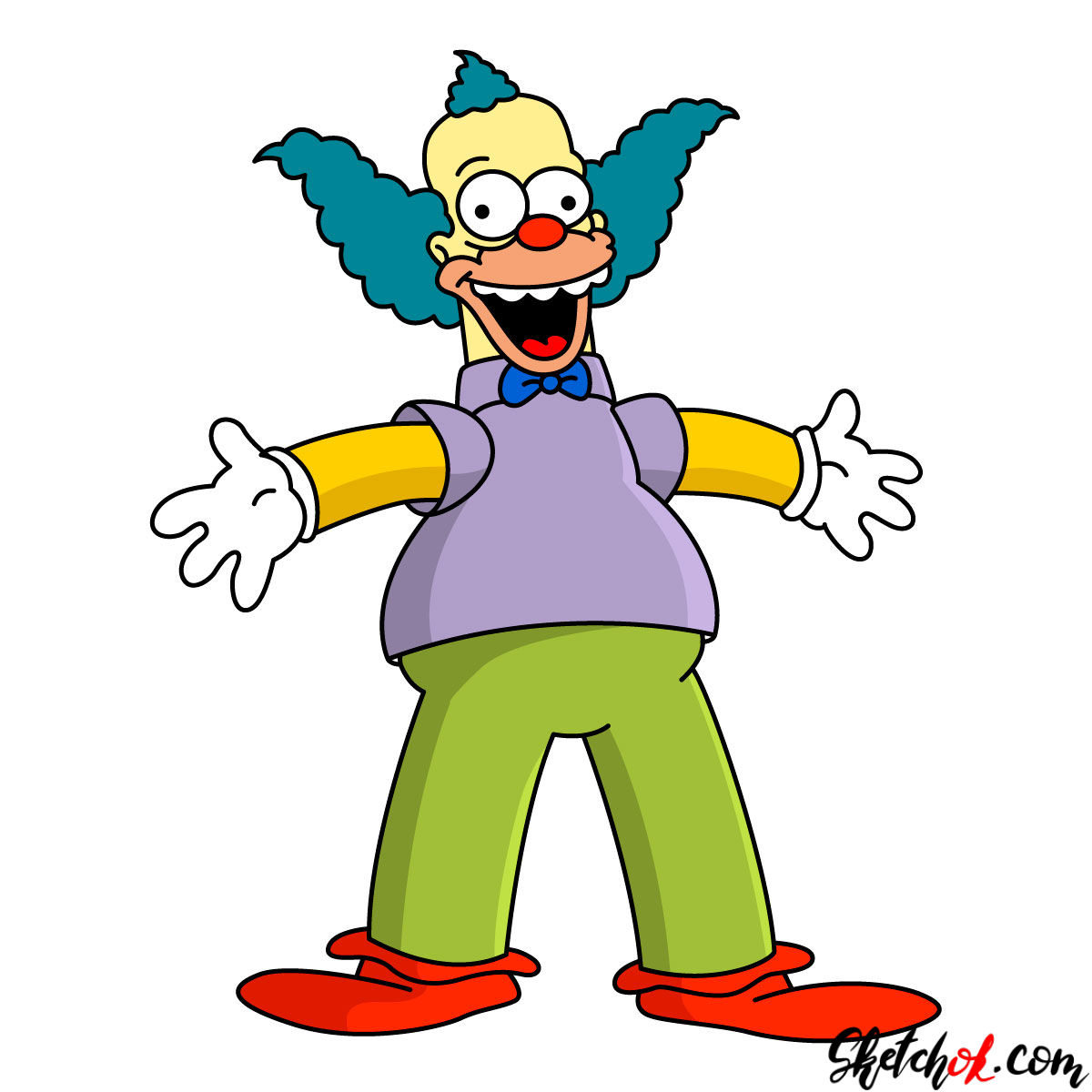 1200x1200 How To Draw Krusty The Clown