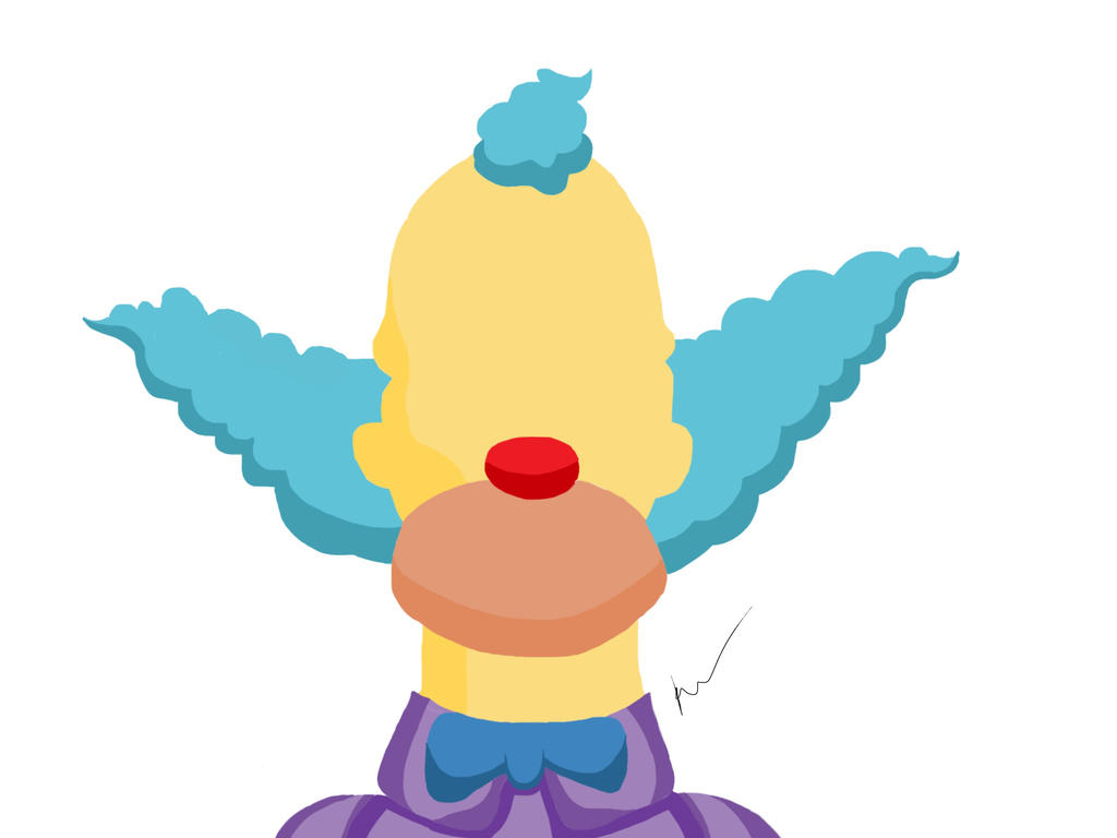 1024x768 Krusty The Clown Minimalistic Colouring