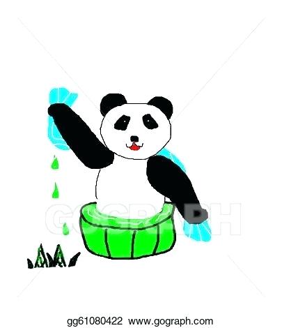 405x470 Drawings Of Panda Panda Taking A Shower Panda Drawing Easy Step