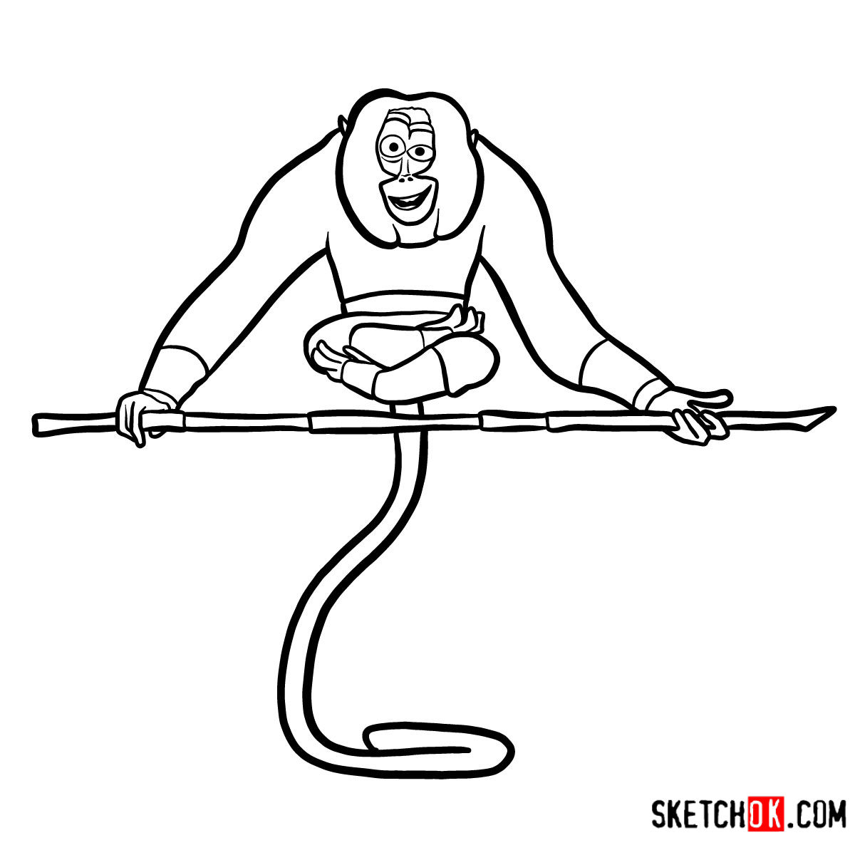 1200x1200 How To Draw Master Monkey Kung Fu Panda